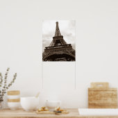 Sepia Eiffel Tower Paris Poster (Küche)