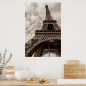 Sepia Eiffel Tower Paris Romance City Poster (Küche)