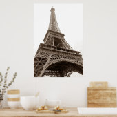 Sepia Eiffel Tower Paris Romance City Poster (Küche)