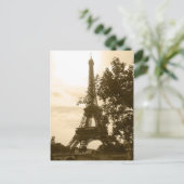 Sepia Eiffel Tower Postkarte (Stehend Vorderseite)