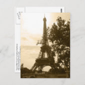 Sepia Eiffel Tower Postkarte (Vorne/Hinten)