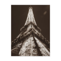 Sepia Eiffel Tower Romance Night of Paris Frankrei