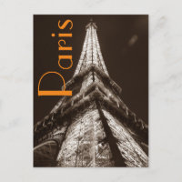 Sepia Eiffel Tower Romance Night Paris Frankreich