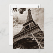 Sepia Eiffel Tower von unten - Paris Postkarte (Vorne/Hinten)