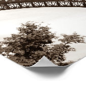 Sepia Eiffel Tower von unten Poster (Ecke)