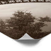 Sepia Eiffel Tower von unten Poster (Ecke)