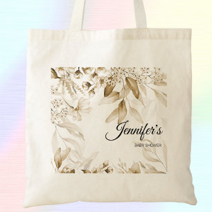 Sepia Elegant Fine Art Florals Boho Babyparty Tragetasche