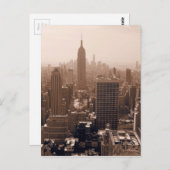 Sepia Empire State Gebäude von Rockefeller Postkarte (Vorne/Hinten)
