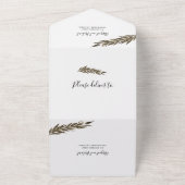 Sepia eucalyptus Branch Winterhochzeit All In One Einladung (Außenbereich)