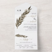 Sepia eucalyptus Branch Winterhochzeit All In One Einladung (Innen Boden)