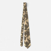 Sepia-Farbton-Dinosaurier-Silhouettemuster. Tyra Krawatte (Rückseite)