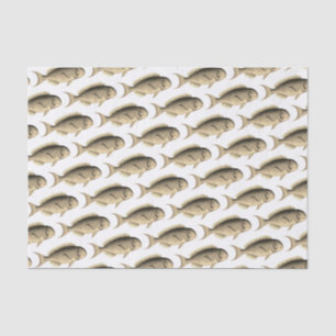 Sepia Fish Muster Vintag Illustration Schule Seidenpapier
