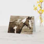 Sepia Flashy Mare, Geburtstag Karte (Gelbe Blume)