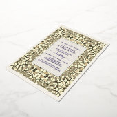 Sepia Floral Arabesque Hochzeit Einladung - Foil (Gedreht)