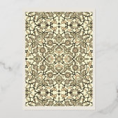 Sepia Floral Arabesque Hochzeit Einladung - Foil (Rückseite)