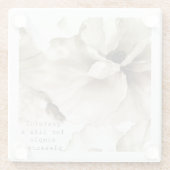 Sepia floral dankbar Zitat Glasuntersetzer (Rückseite)