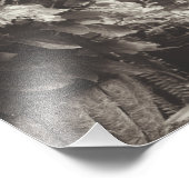 Sepia Floral Fotodruck (Ecke)