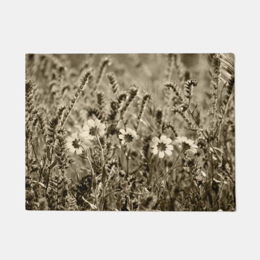 Sepia Floral Fußmatte (Vorderseite)