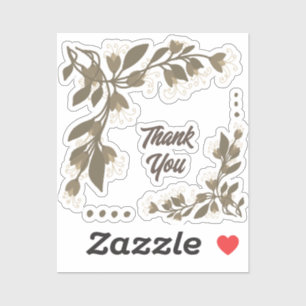 Sepia Floral Haben Sie einen schönen Tag Aufkleber