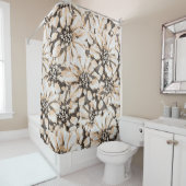 Sepia Floral Pattern Duschvorhang (Beispiel)