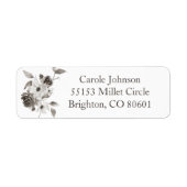 Sepia Floral Return Address Label (Vorne)