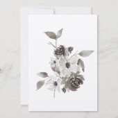 Sepia Floral Watercolor Hochzeit Einladung (Rückseite)