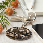 Sepia Football Schlüsselanhänger (Seite)