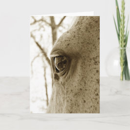 Sepia-Foto des entapplten grauen Horse Eye Karte
