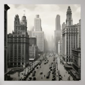 Sepia-Foto in Chicago aus den 1920er Jahren Poster (Vorne)