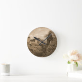 Sepia-Foto vom Edinburgh Castle Runde Wanduhr (Zuhause)