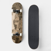 Sepia-Foto von Edinburgh Castle Skateboard (Vorderseite)