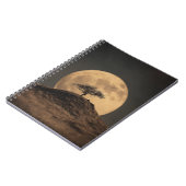 Sepia Full Moon Hill Tree Notebook Notizblock (Linke Seite)
