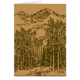 Sepia-Gebirge und Wald