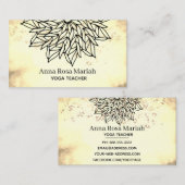 *~* Sepia-Gelbmandala-Glitzer-Angelegenheiten-Yoga Visitenkarte (Vorne/Hinten)