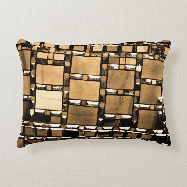 Sepia Geometric Mirror Muster Dekokissen (Vorderseite)