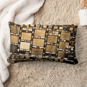 Sepia Geometric Mirror Muster Lendenkissen