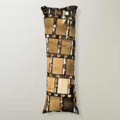 Sepia Geometric Mirror Muster Seitenschläferkissen (Vorderseite Vertikal)