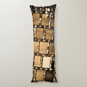 Sepia Geometric Mirror Muster Seitenschläferkissen (Rückseite (Vertikal))