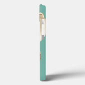 Sepia-gestreifte Muschel auf aquamarinem Case-Mate iPhone Hülle (Rückseite / Links)