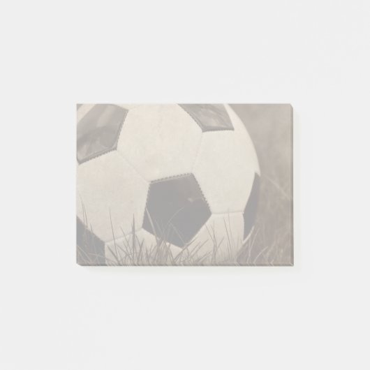 Sepia getönter Fußball Post-it Klebezettel (Vorderseite)