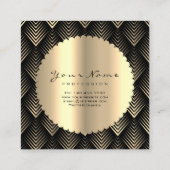 Sepia Gold Black Glitzer Makeup Artist Lashes Logo Quadratische Visitenkarte (Rückseite)