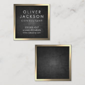 Sepia Gold Border | Hintergrund Quadratische Visitenkarte (Vorne/Hinten)