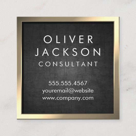 Sepia Gold Border | Hintergrund Quadratische Visitenkarte (Vorderseite)