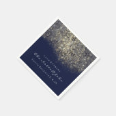 Sepia Gold Glitzer Blue Navy Confetti Sequin Serviette (Ecke)
