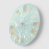 Sepia-Gold graues tadelloses metallisches Große Wanduhr (Winkel)