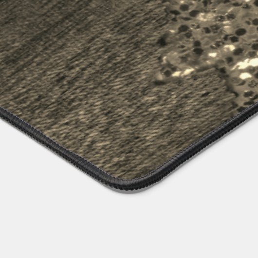 Sepia gold Imitate Glitzern rustikales Holz Monogr Schreibtischunterlage (Ecke)