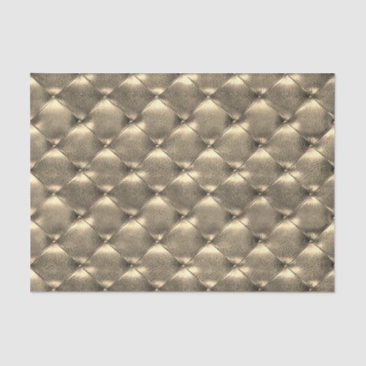 Sepia Gold Luxury Metallic Tufted Leather Seidenpapier (Vorderseite)
