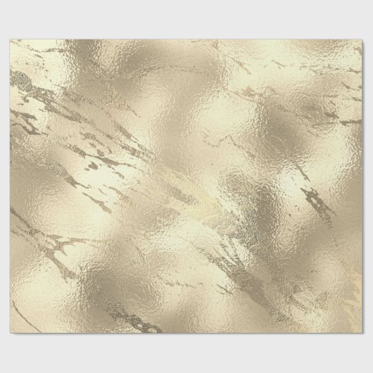 Sepia Gold Stroke Marble Shiny Glam Abstrakt VIP Geschenkpapier (Flach)