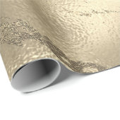 Sepia Gold Stroke Marble Shiny Glam Abstrakt VIP Geschenkpapier (Rolleneckpunkt)