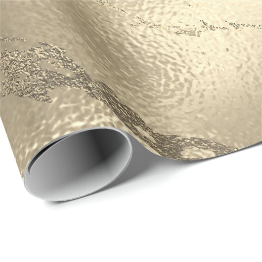 Sepia Gold Stroke Marble Shiny Glam Abstrakt VIP Geschenkpapier (Rolleneckpunkt)